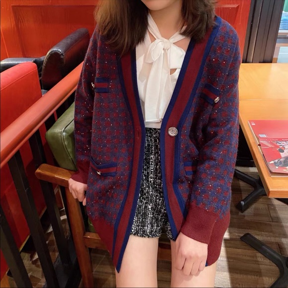 398 Sandro Glitter Cardigan Size 